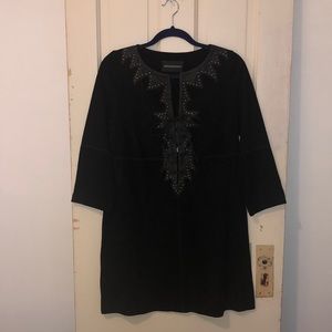 NWT Studded Suede & Leather 3/4 Sleeved Shift